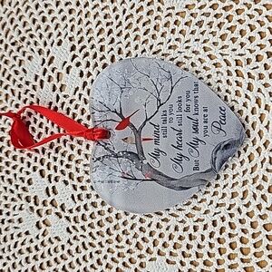 1pc Acrylic Sacred Text Verse & Cardinal Intersection Heart